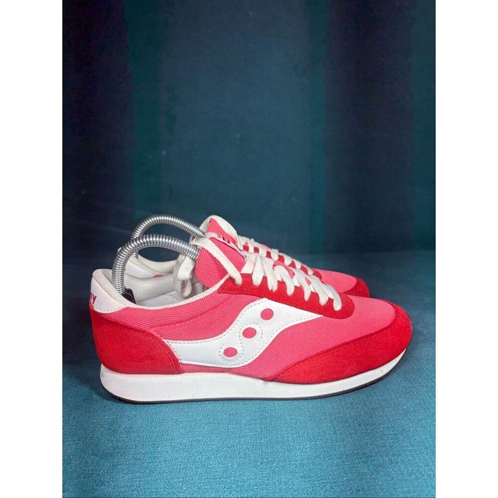 Saucony Hornet Retro Pink Red White Sneakers Women’s Size 8 S60538-6 - Picture 3 of 8